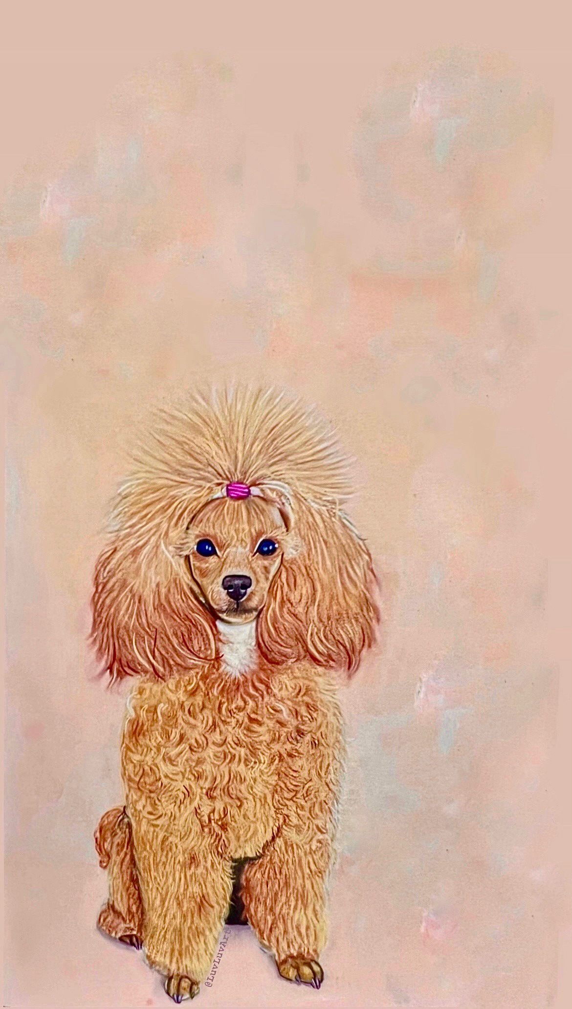 Drawing  ILLUSTRATION  pastel Pet pink art dog sanded paper