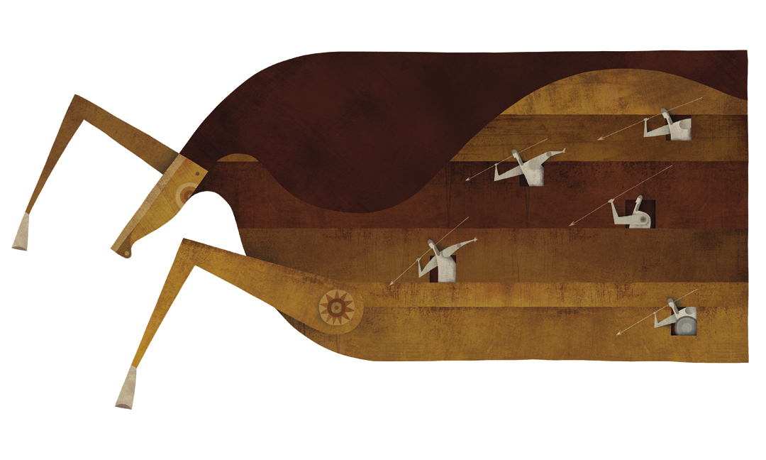 Caballo de Troya trojan horse wooden illustration photoshop digital animals