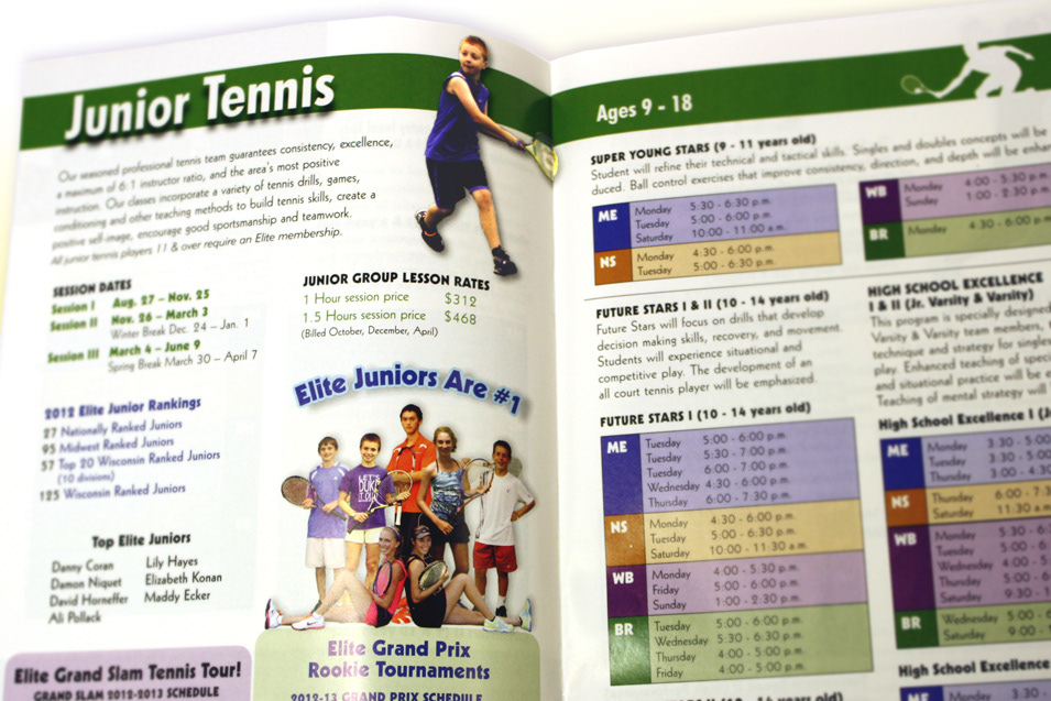 brochure tennis print Milwaukee Wisconsin