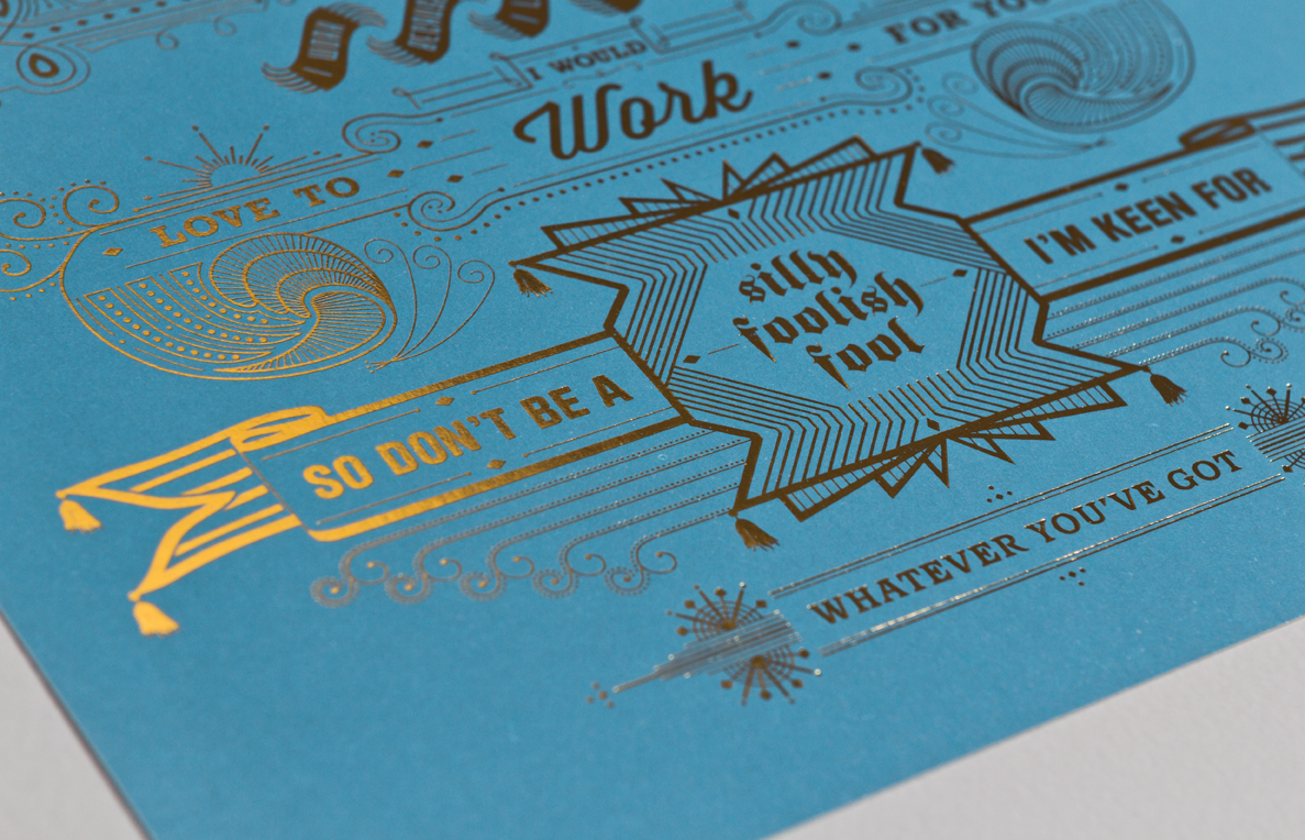 #foil #typography #type #print #offset #gold #pattern #mailer #selfpromo