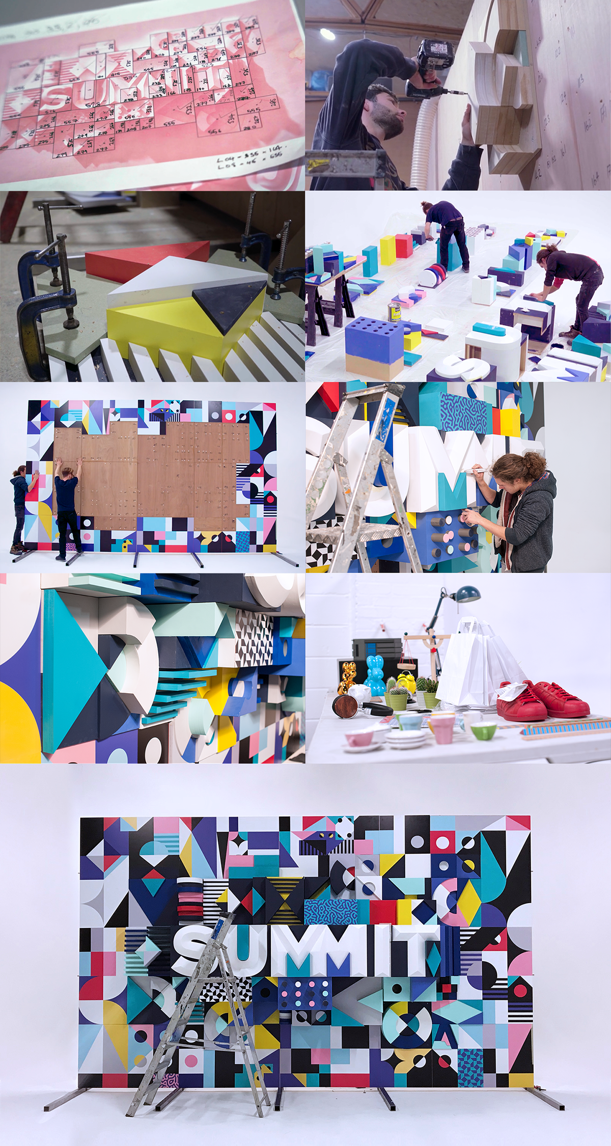 adobe summit installation pattern identity design Event type shapes textures