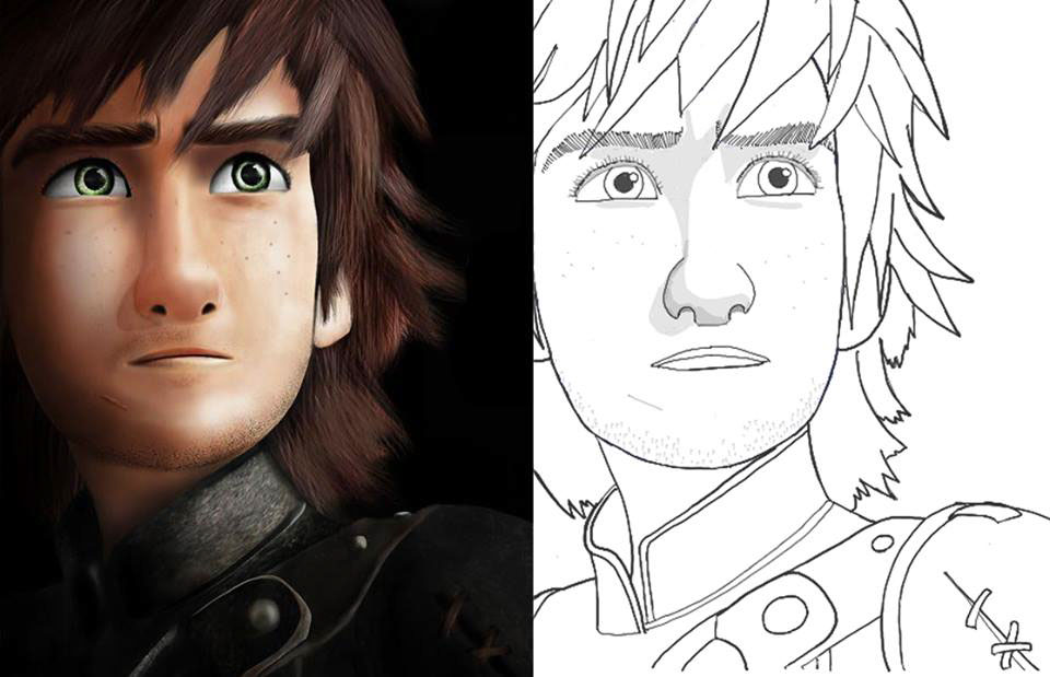 draw Drawing  hiccup how to train your dragon 2 face