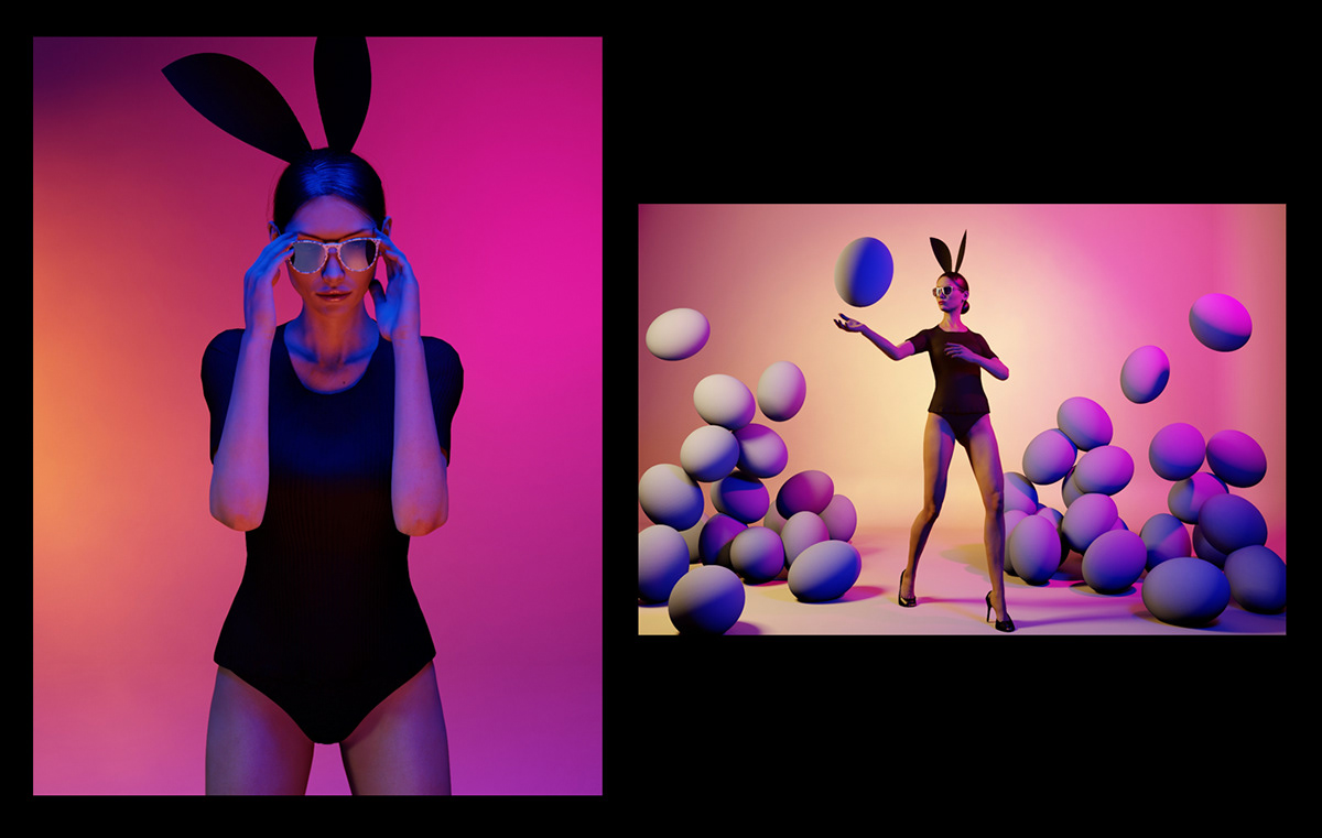 3dart bunny Easter rabbit virtual photography 3dmodel campaign editorial virtual influencer virtual model