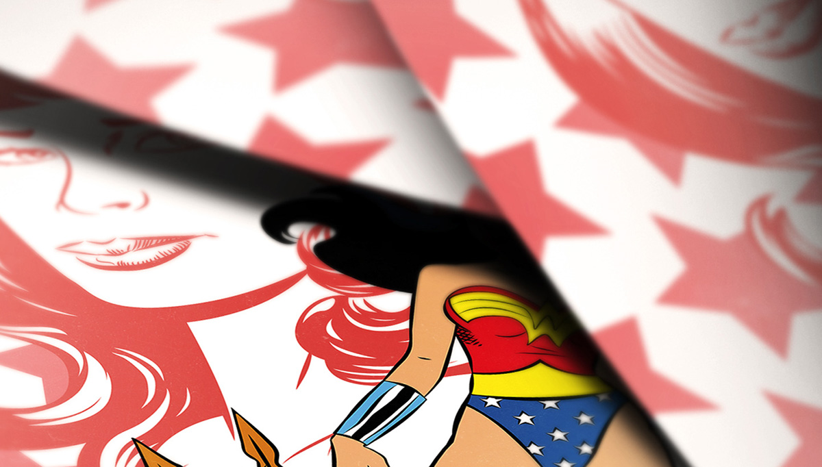 wonder woman SuperHero comics dc vector Pug Illustrator stars