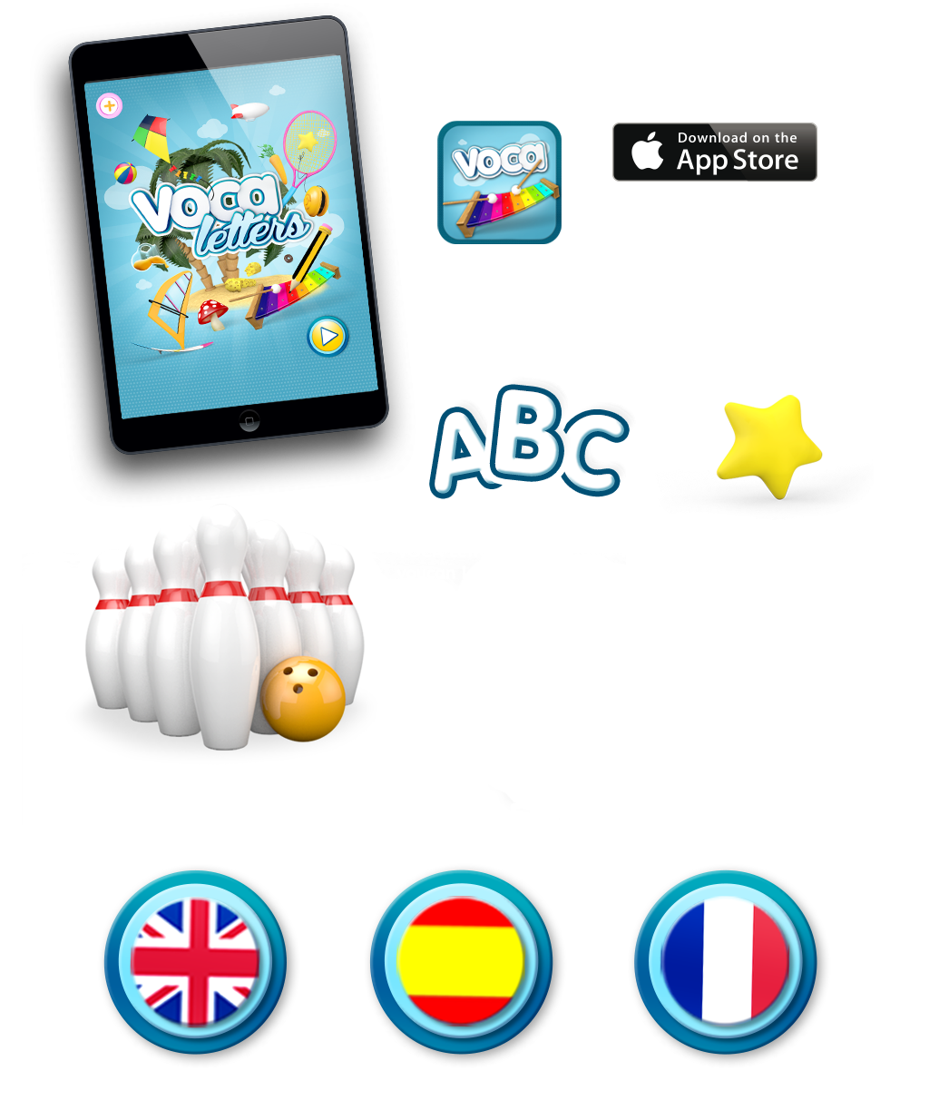 vocabulary design  kids alphabet  app  icon  3d  3D Illustration  3d objects Education  learn apps  App design logo apple