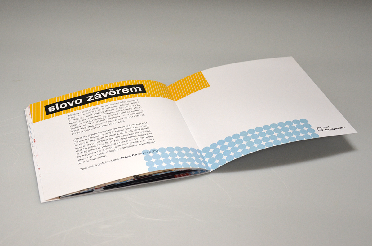 brochure pamphlet paperback Brožura Program helvetica typo social behaviors zasady spolecenskeho chovani design