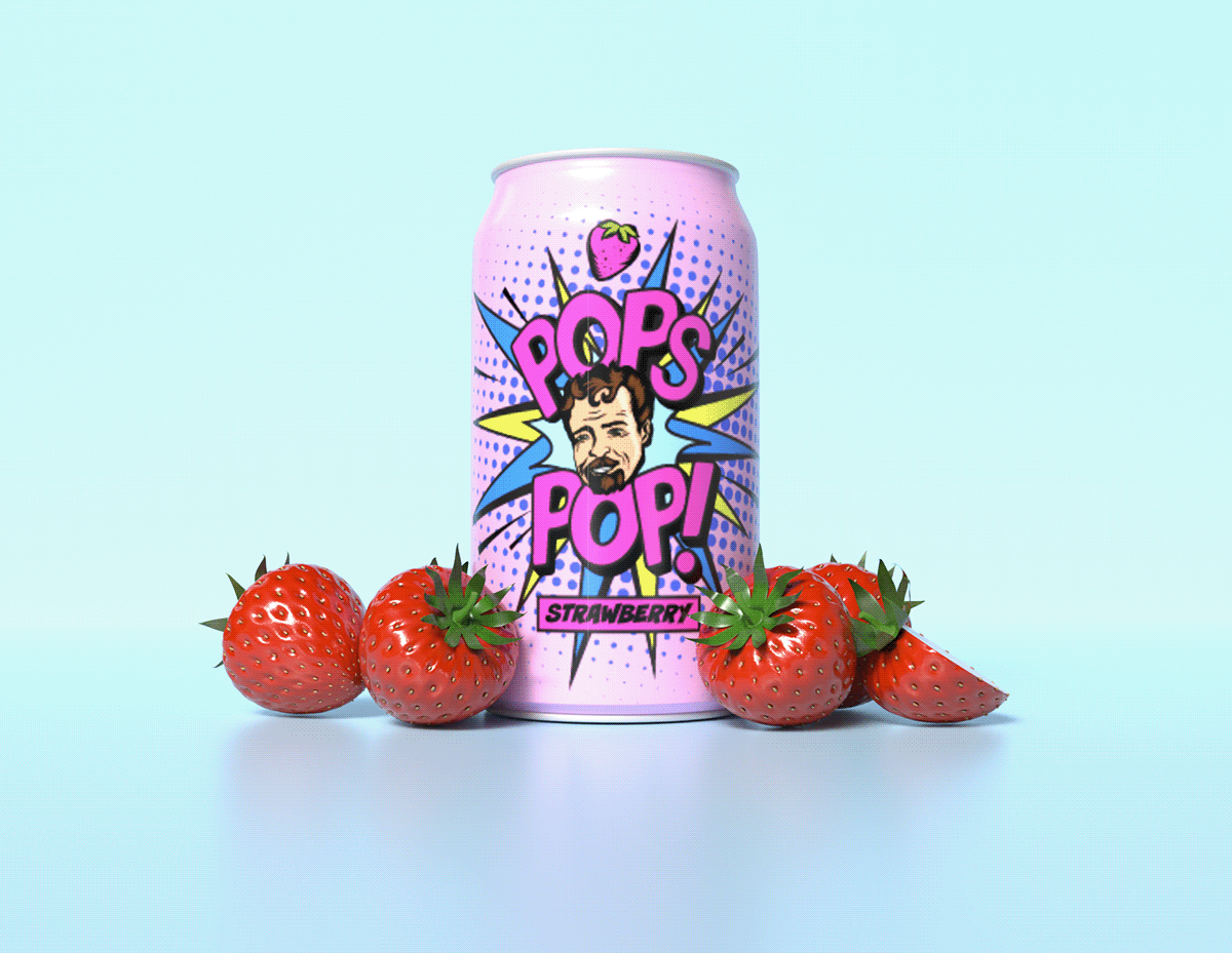 Fruit drink Packaging stager Render 3D logo Pop Art ILLUSTRATION  Digital Art 