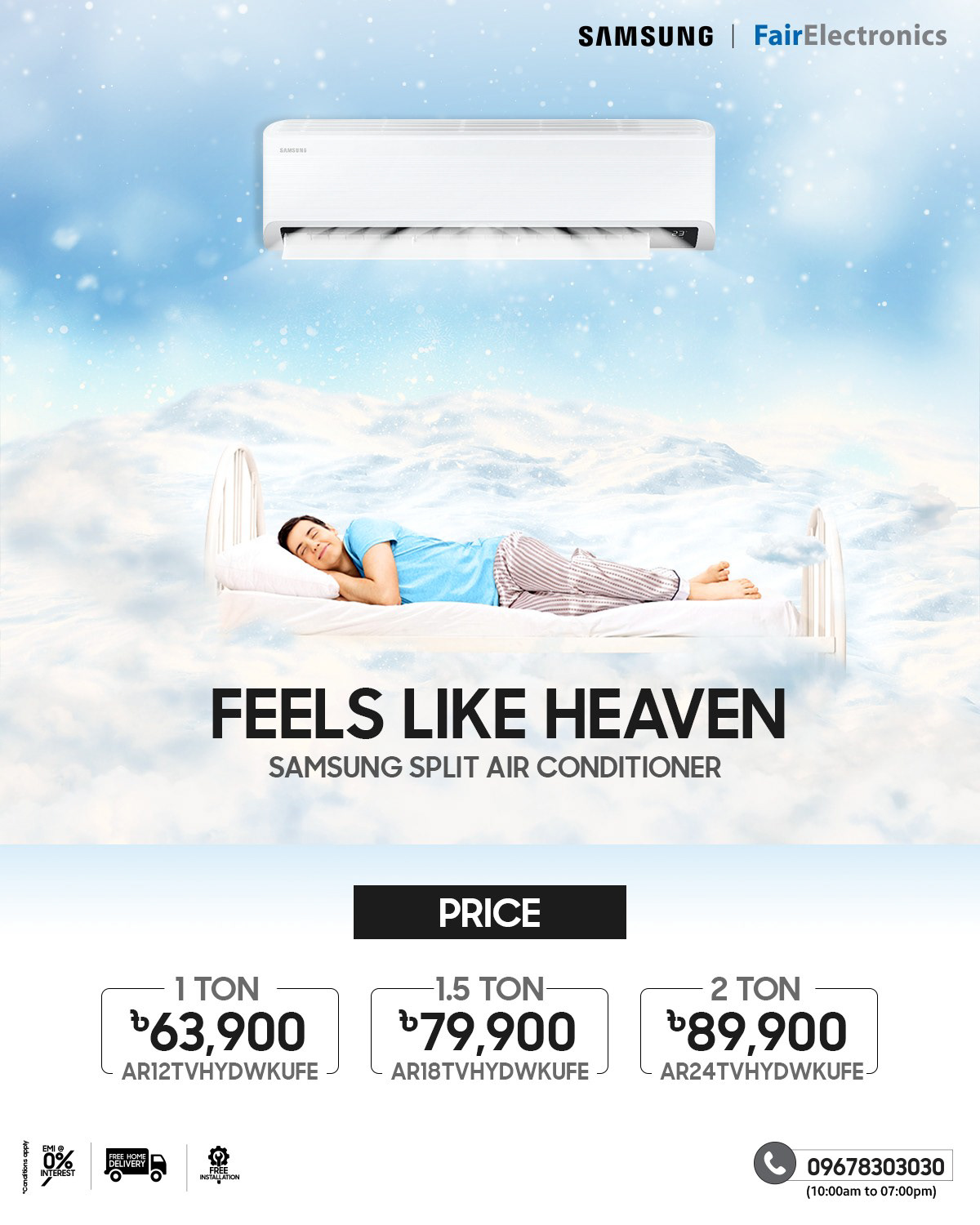 AC Air conditioner Samsung ads brand identity design Social media post