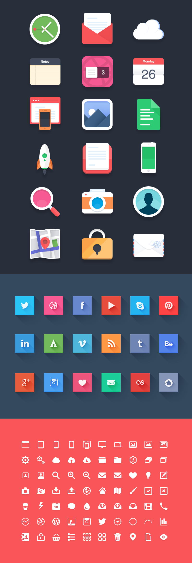 flat icons  social icons flat  Icons simple  color icons freebie free icons