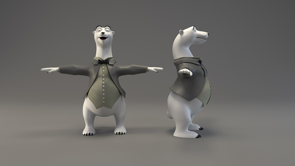 polar bear modeling 3D sculpting  music snow ice materials Fur