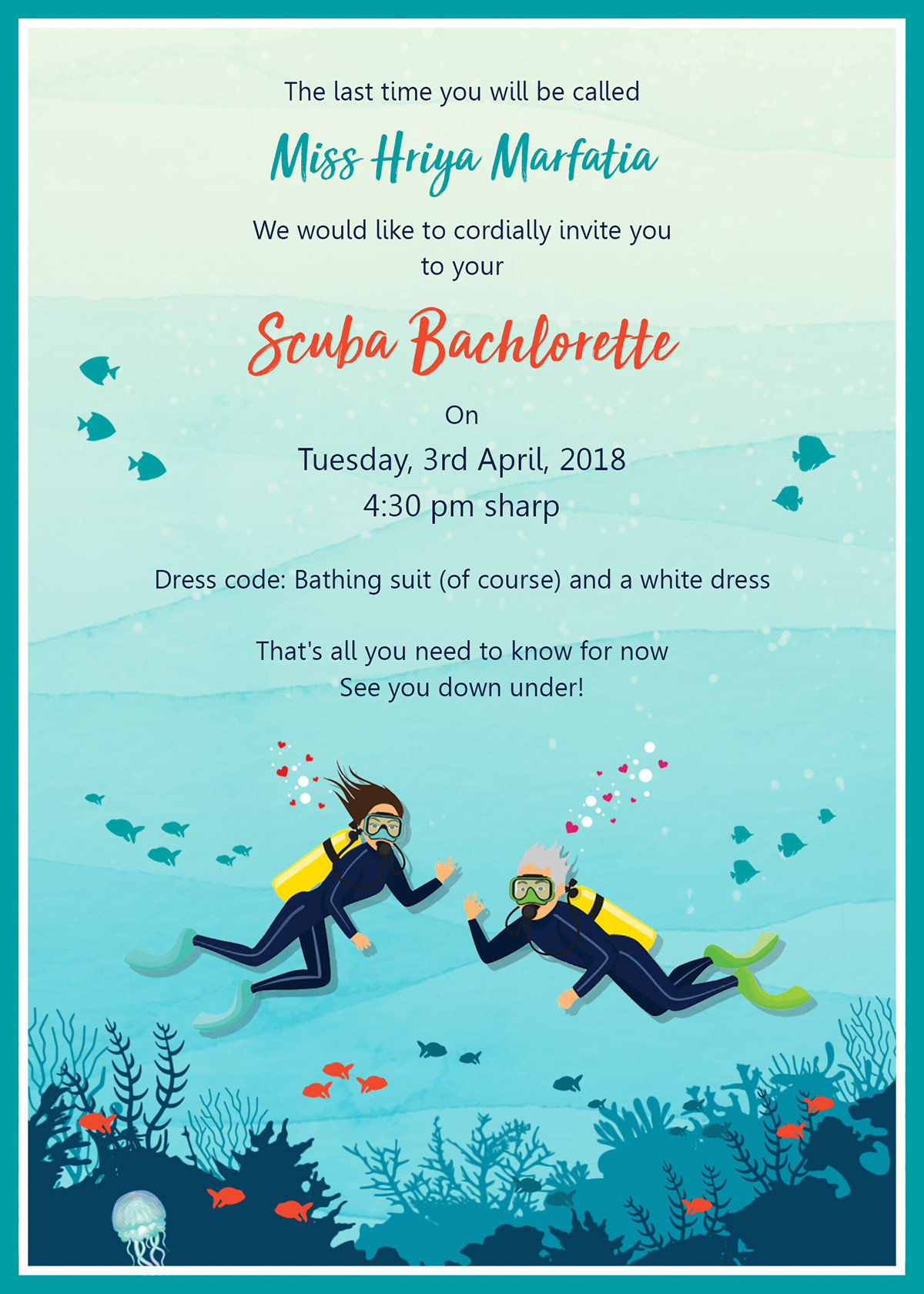 bachelorette party Invitation