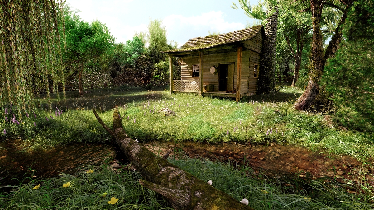 Render  Blender  CGI art Jonathan Lampel lampel jonathan CG Nature cabin hospital rendered photorealistic 3D renders 3D