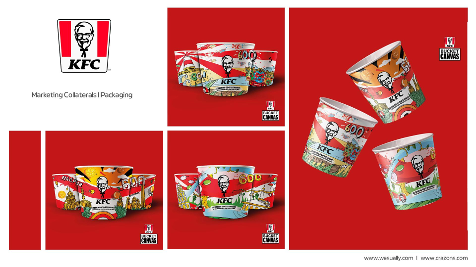 Packaging bucket design KFC bucket Food  packaging design ILLUSTRATION  Nagpur nashik Goa