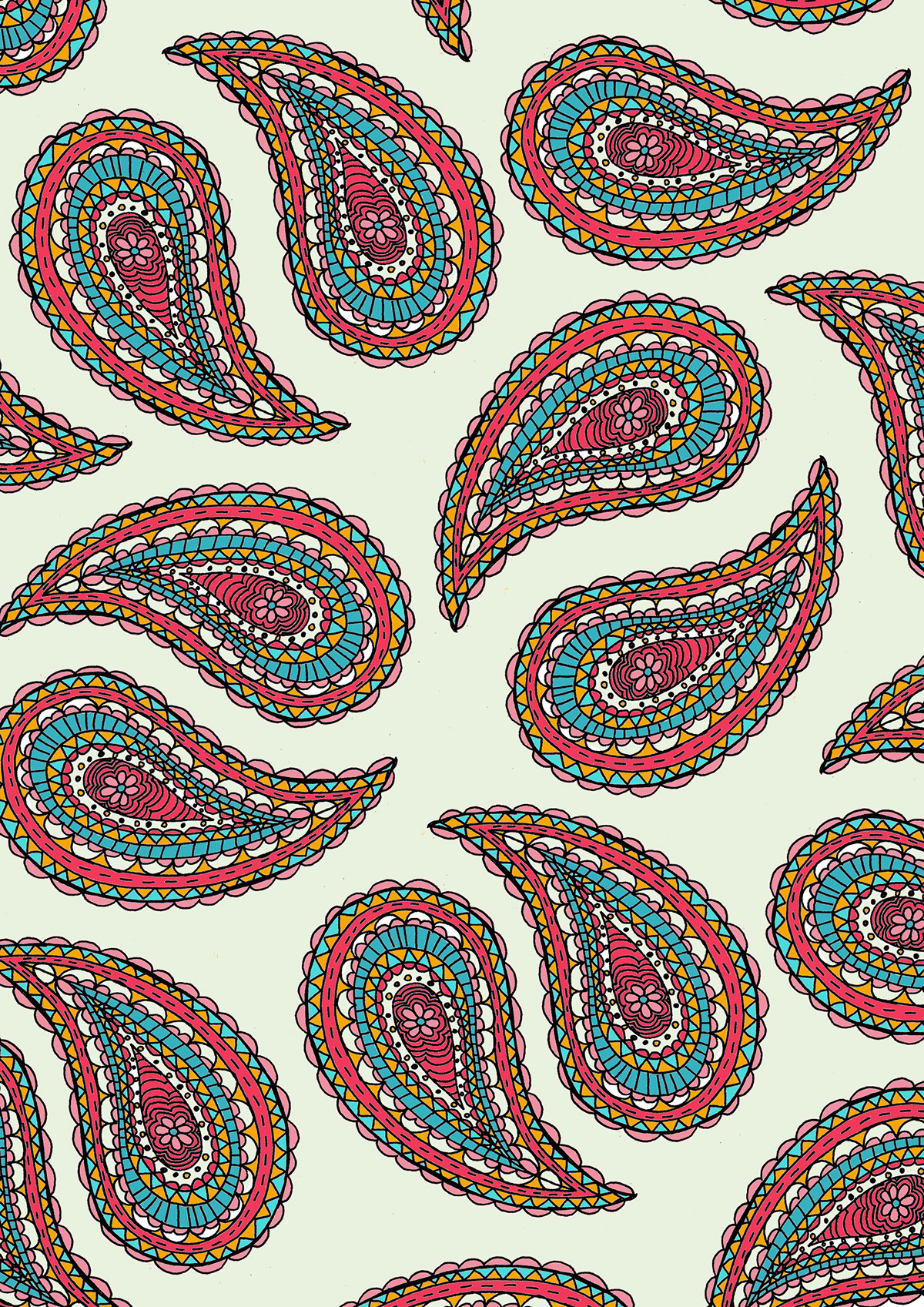 etsy print paisley pattern
