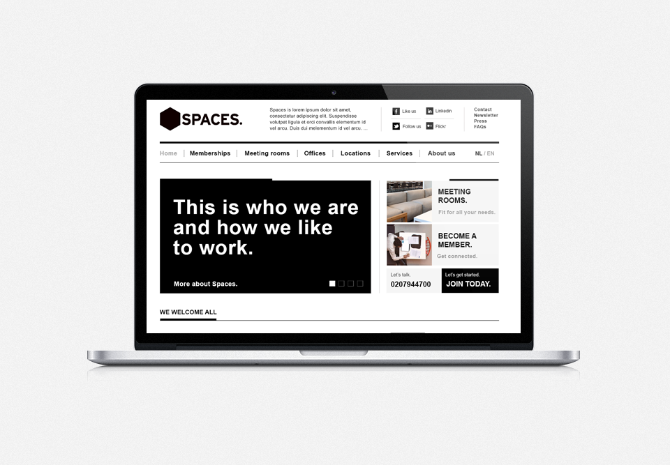 brand strategy co-working workspaces Communication Design user experience Short Copy