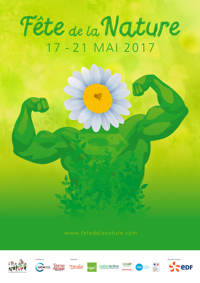 Nature fête affiche plante medicinale pivoine bodybulder vert concours fête de la natur