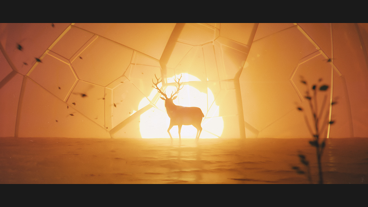 3D blender b3d nuke 3dcoat houdini deer Landscape Scifi color