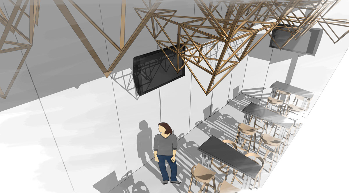 architecture Food  Interior piramid Render restaurant triangle visualization