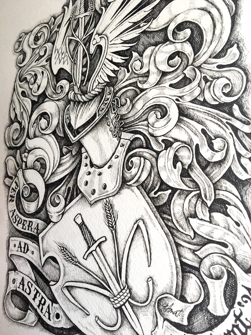 amatiesei art coatofarms Drawing  emblem heraldry ILLUSTRATION  ink inkdrawing pencildrawing