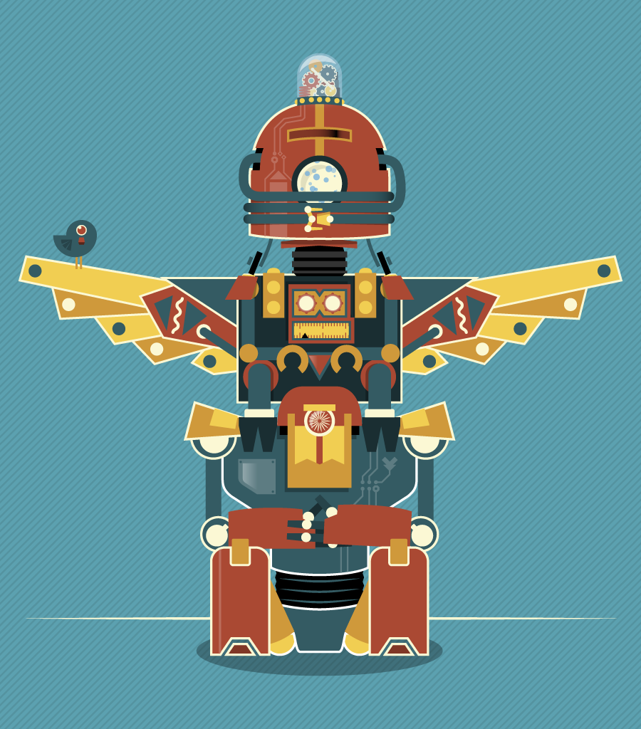 robot Totem musicians animals