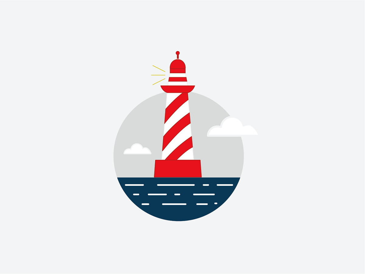 watermelon lighthouse Panda  vector illustrations geometric Vector Illustration icons design logo sea Ocean boat FOX