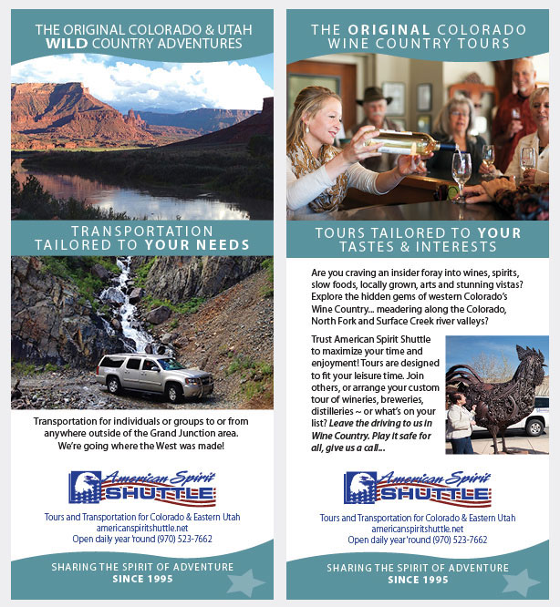 grand junction colorado western colorado farmers wineries museums copywriting photography rackcards business card advertising design