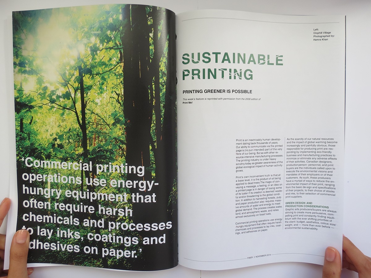 print magazine icograda photos Nature recycling paper fiber graphics design colour green type creative editorial