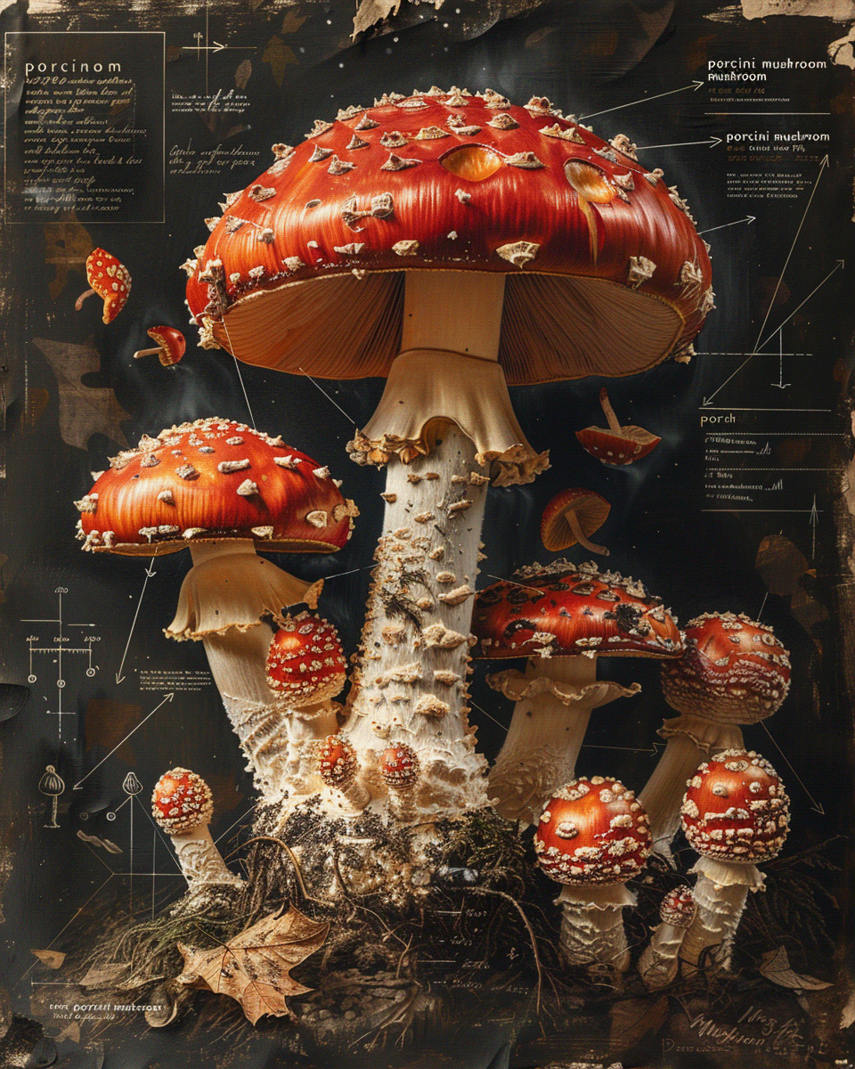 mushroom Nature ai artificial intelligence midjourney Digital Art  Drawing  ILLUSTRATION  concept art digital