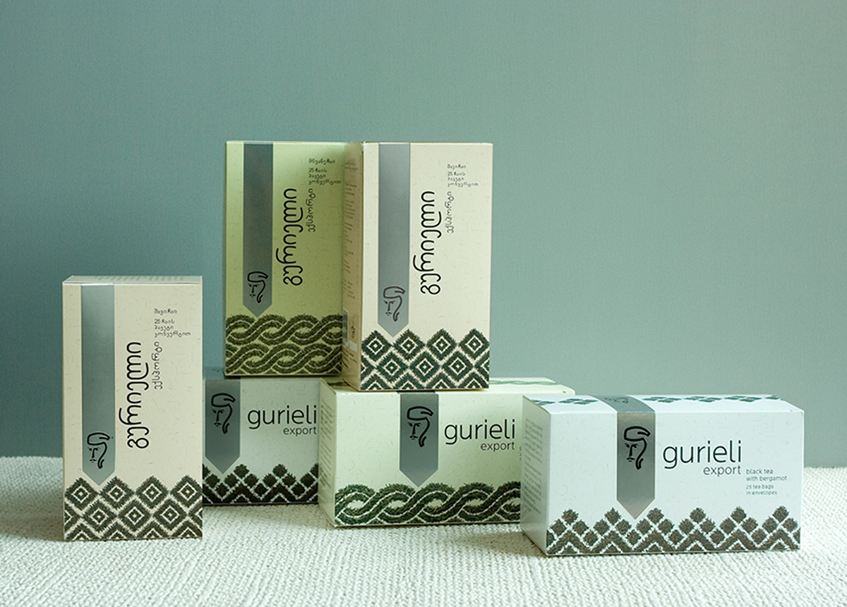 tea packaging design Georgia pattern