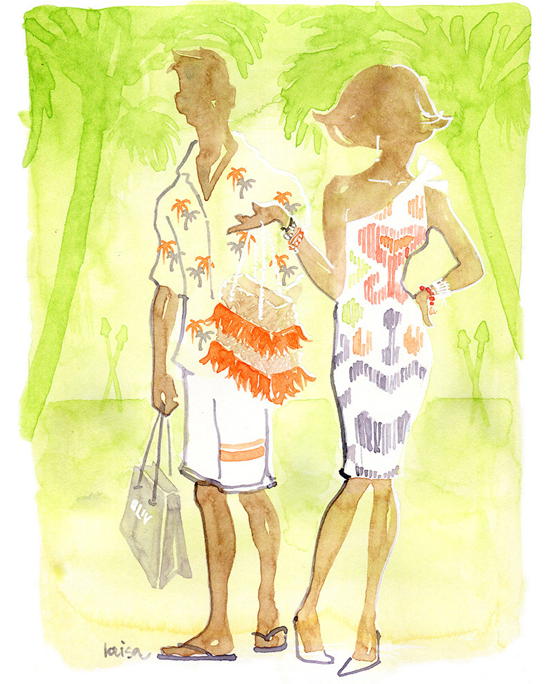 Fashion  ILLUSTRATION  Illustrator stylist watercolor Style artwork HAWAII Travel beauty
