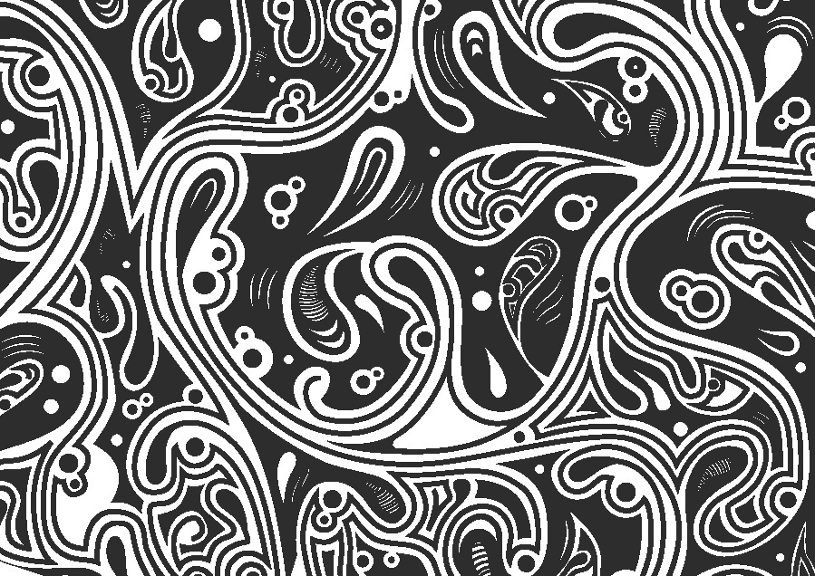 car wrap MarieLeclezio Si Scott ornamental pattern black and white fluid lines sticker wrapping creative