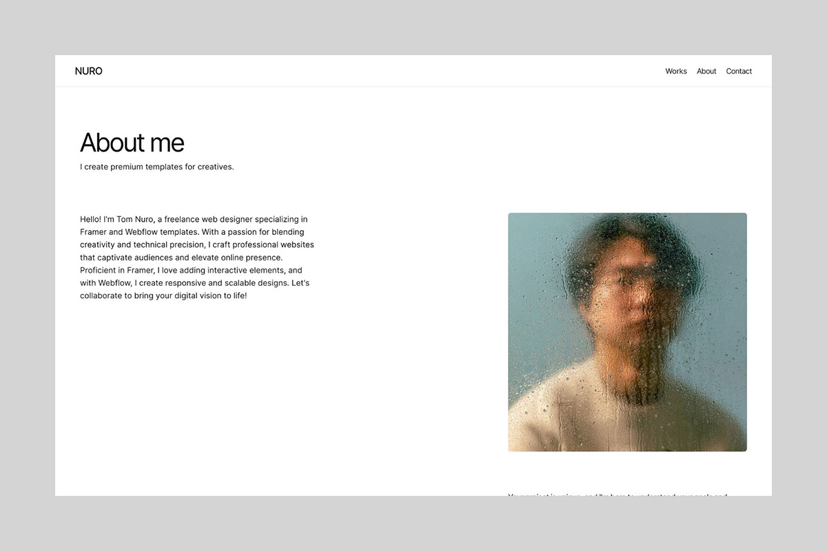 framer Web Design  Website UI/UX design portfolio minimal branding  personal framer template