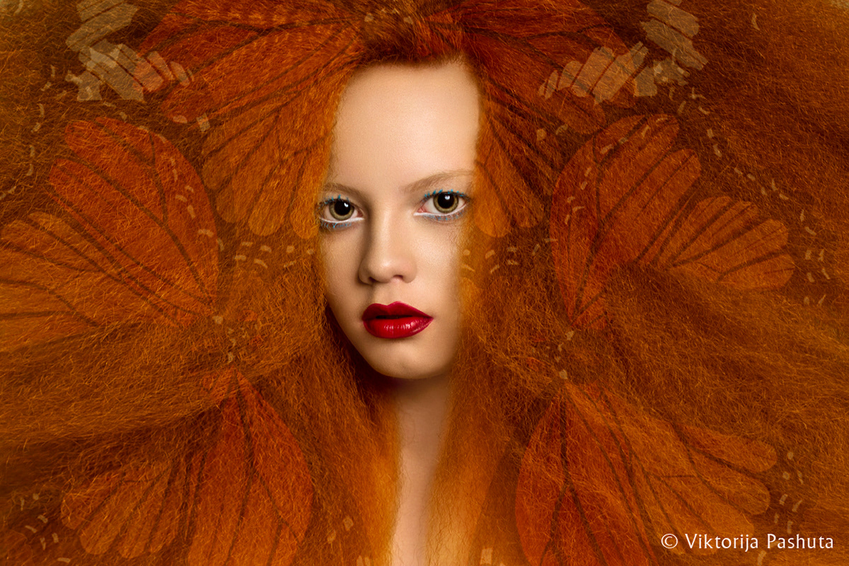 floral  flowers   elf  fantasy makeup  hair  ginger botanical eyes orange  Colorful color  macro  beauty