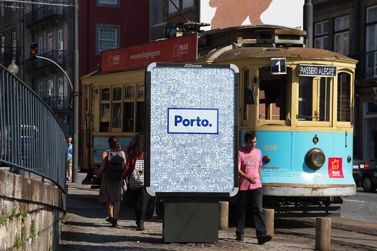 porto blue identity Portugal grid pictogram Icon city city hall modular dot tiles