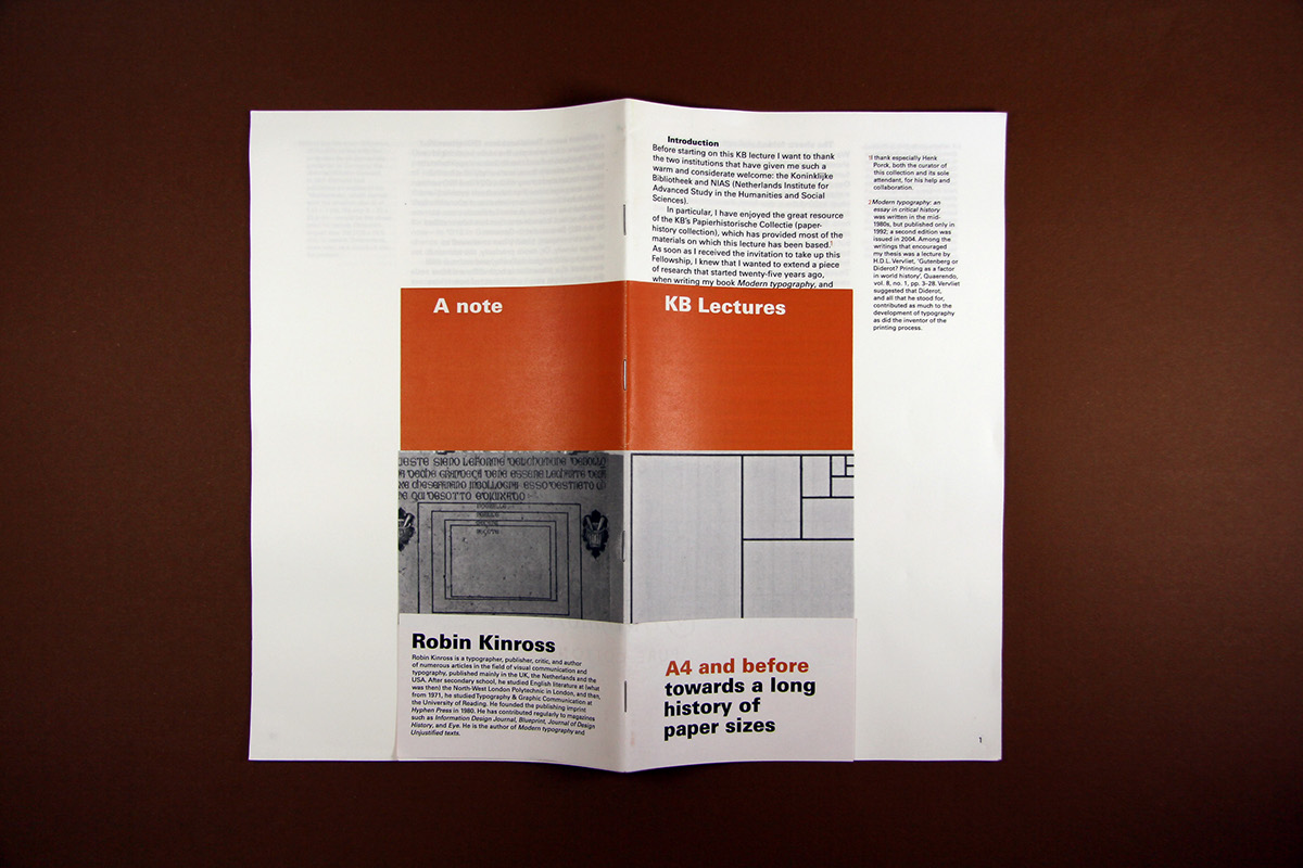 Robin Kinross a4 history paper size metrics book design publishing  