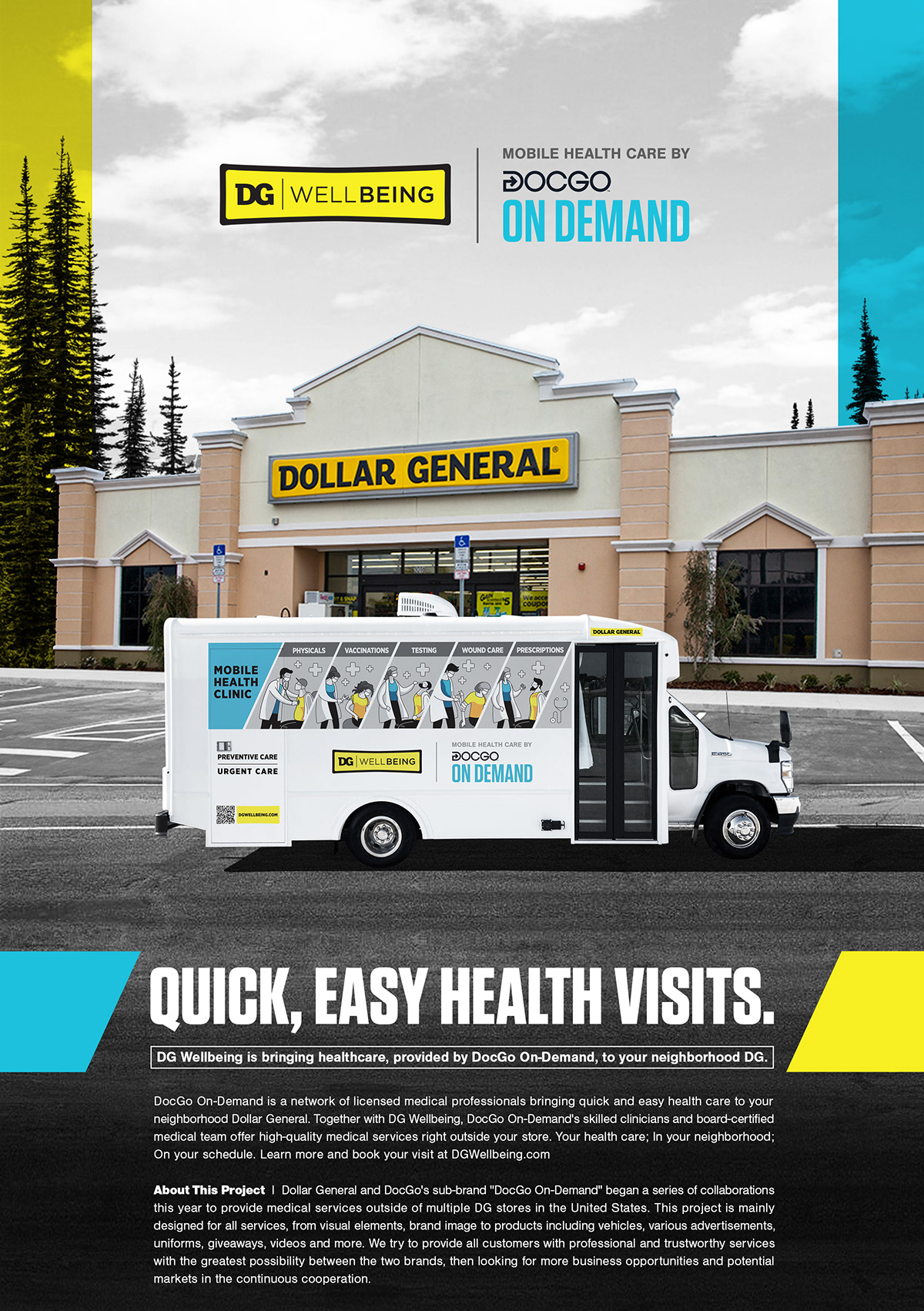 branding  campaign Collaboration doctor Dollar General Health medical mobile mobile health service