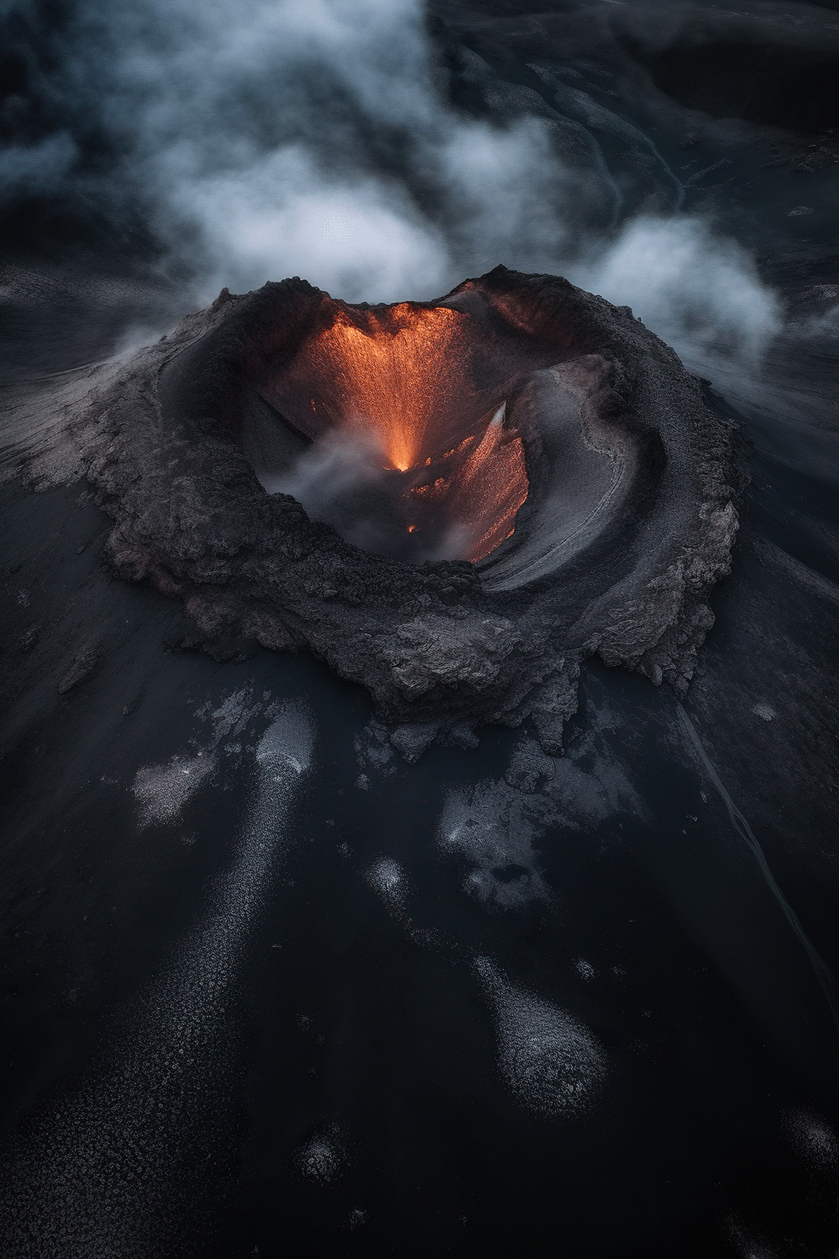 Aerial volcano earth Landscape Nature planet lava fantasy Travel mountains