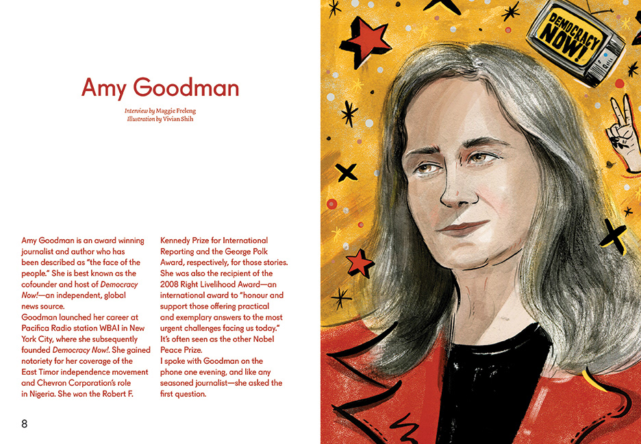 amy goodman portrait Portraiture ILLUSTRATION  Drawing  editorial bold faces woman feminism