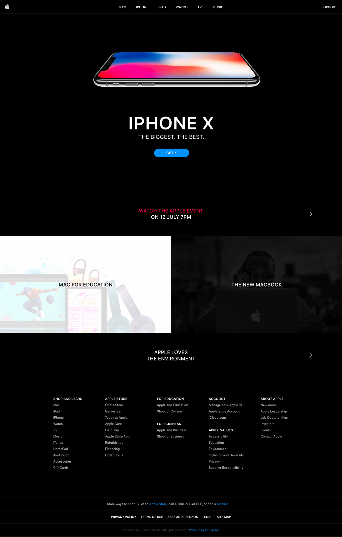apple Website design front-end Webdesign graphic ux UI Web development