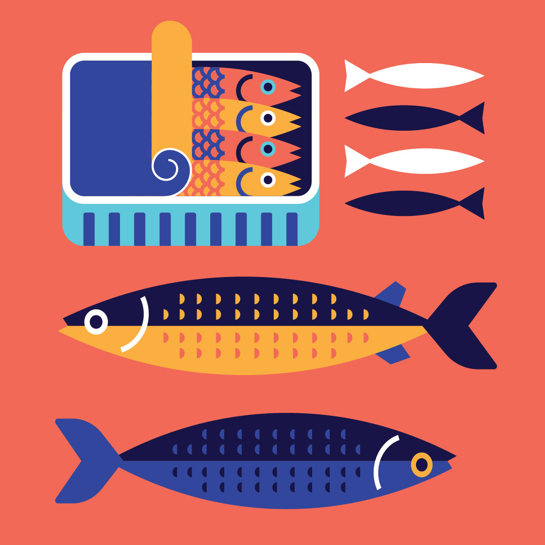 can fish Food  identity ILLUSTRATION  marine surface design tuna Vehicle