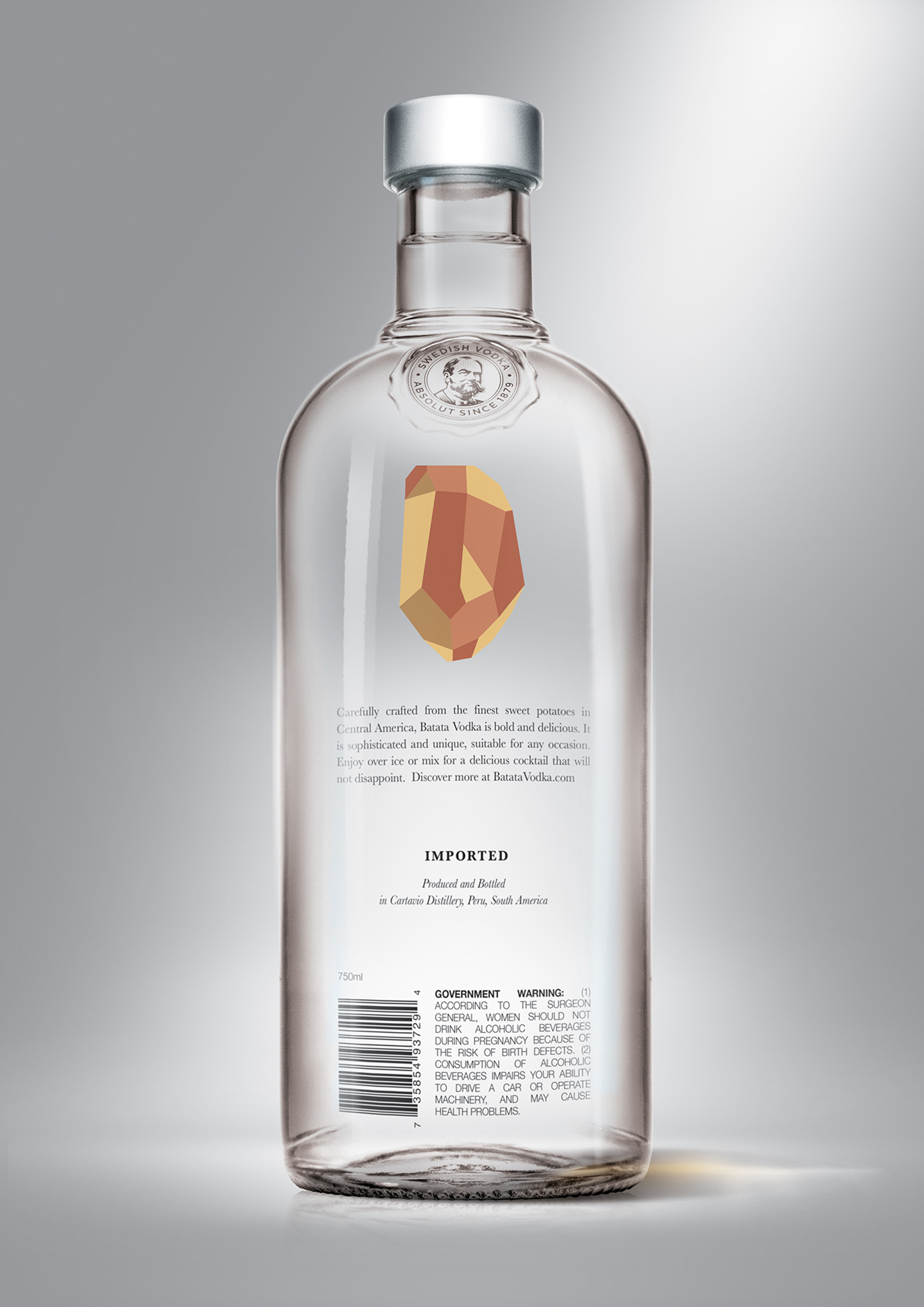 Vodka sweet potato spud orange prism geometric Geomtric Vegetabel beverage vegetable alcohol identity logo