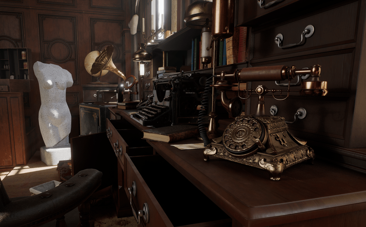 Game Art 3D Real Time Render inventor STEAMPUNK Victorian Era mechanical environment realistic