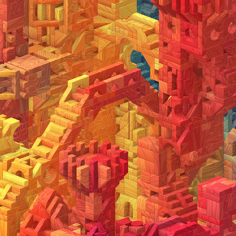 3D Isometric Castle blocks