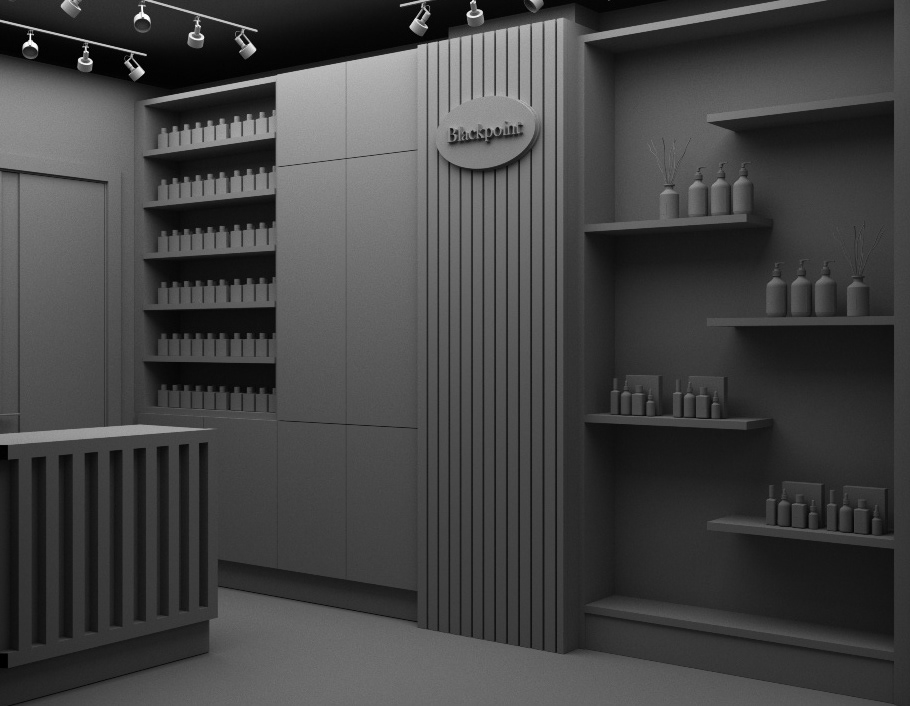 3ds max visualization vray parfum showroom Showroom design Interior Stand parfumery