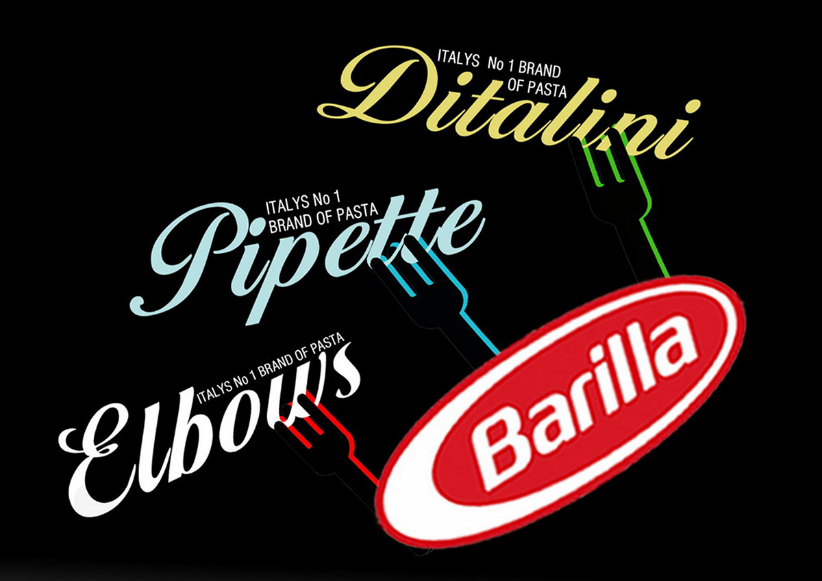 graphic design  Food  Food Packaging barilla Pasta Barilla Pasta elbows pipette ditalini