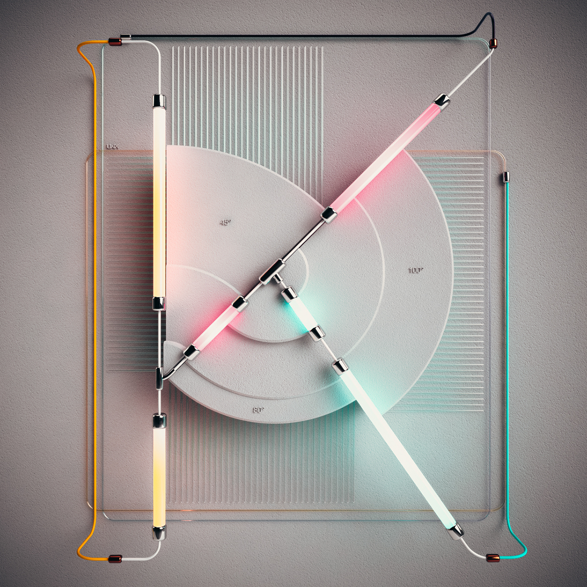 type 3DType signs neon geometry math Trigonometry 36daysoftype poster frame letter