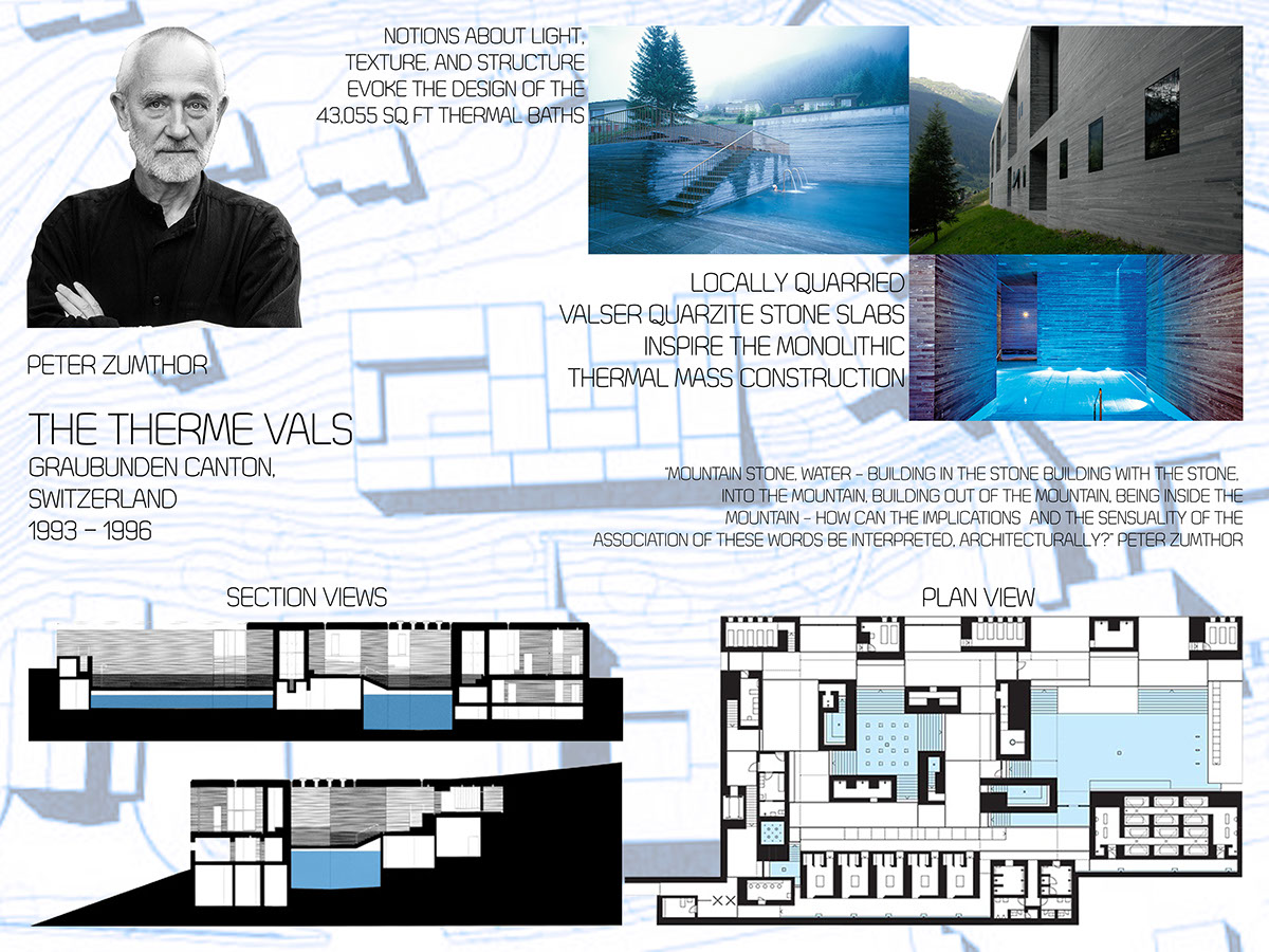 peter zumthor The Therme Vals history poster