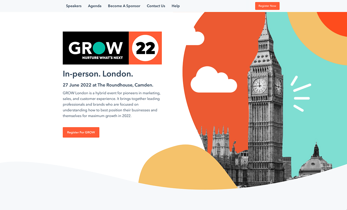 brand identity conference design graphic design  hubspot ILLUSTRATION  London marketing   Socialmedia Website