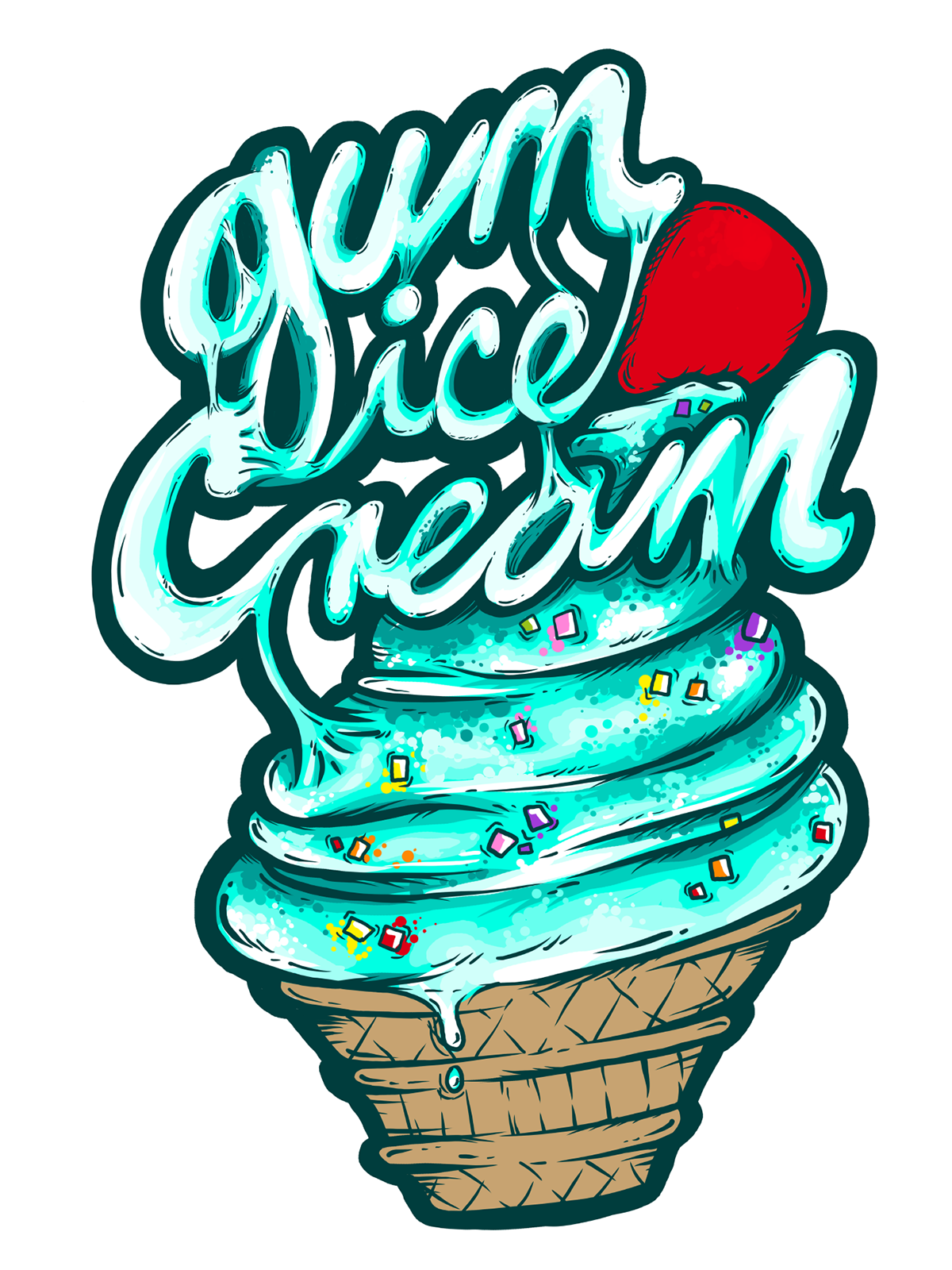 draw  dibujo  icecream ilustracion photoshop sticker gum RGB