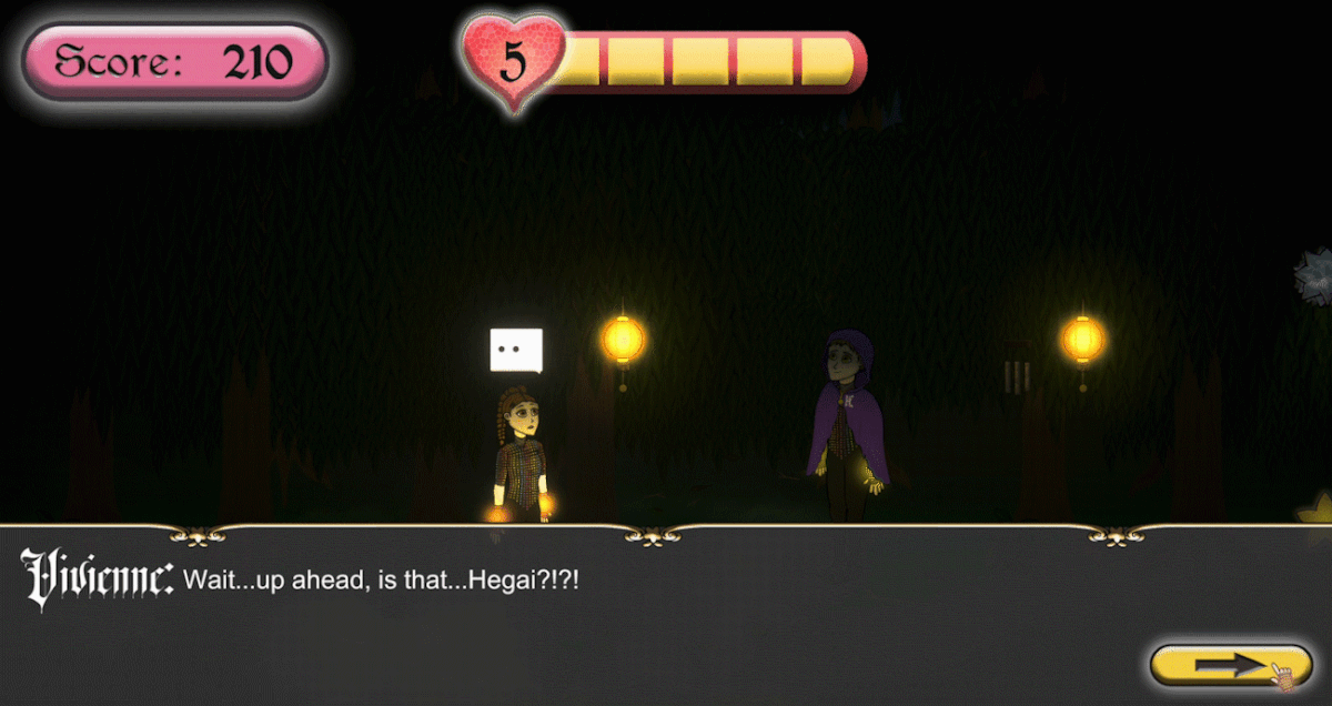 GIF Showing an Example of Story Dialogue in Level 2